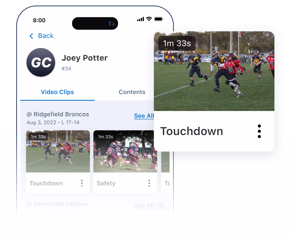 football automatic clips features